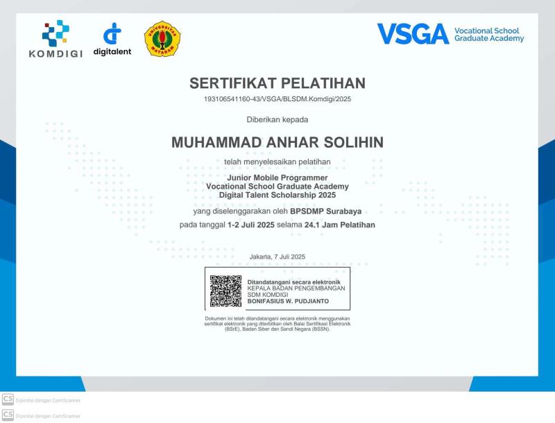 Fullstack Mobile Developer Certification